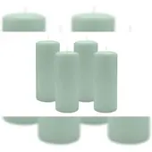 Kopschitz Kerzen 4er Set Stumpenkerzen/Adventskranzkerzen Seafoam Seegrün Ø 80 x 200 mm