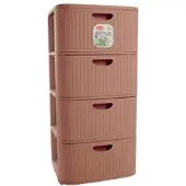 Stefanplast - Domus Kommode mit 4 Schubladen, Farbe: Mokka-Mousse