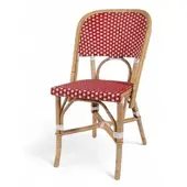 Bistromania Terrassenstuhl ELYSEE - Rattan - Rot und Weiß