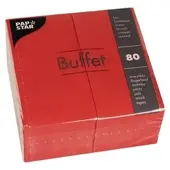 Papstar 560 Servietten, 2-lagig 1/8-Falz 33 cm x 33 cm rot