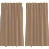 vidaXL Voile Vorhänge mit Stangentaschen 2 Stk. Hellbraun