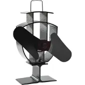 vidaXL Ofenventilator Wärmebetrieben 2 Blätter Schwarz