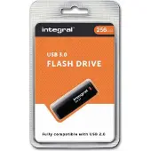 Integral BLACK 3.0, 256 GB, USB Typ-A, 3.2 Gen 1 (3.1 Gen 1), Kappe, 7 g, Schwarz