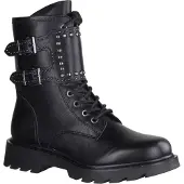 Tamaris 25238-001 Boots, Combat, Damen, Leder, Schwarz, Bikerstiefelette - Damenschuhe Modische Stiefelette / Boots, Schwarz, leder/synthetik, absatzh&oumlhe: 25 mm