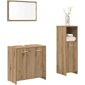 vidaXL 3-tlg. Badmöbel-Set Artisan-Eiche Holzwerkstoff