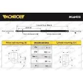 Monroe ML6408 Gasfeder Heckklappendämpfer für AUDI Q3 (8UB, 8UG) 480mm