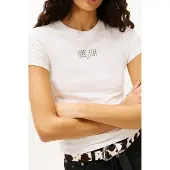 Tommy Hilfiger Slim Multi Linear Tee Ecru Größe: S | Hemden Outlet | Damen | Braun