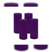 Kopschitz Kerzen 4er Set Stumpenkerzen/Adventskranzkerzen Violett Ø 60 x 200 mm