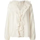 Comma Bluse Romantische Lyocell-Voile-Bluse mit Knopfleiste