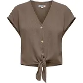 ONLY Kurzarmbluse "ONLSIESTA SS KNOT LIN BL SHIRT PNT NOOS" Viskosemischung, regular fit