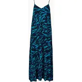Apricot Maxikleid Damen Viskose blau bedruckt, 38 843530-0002-00380