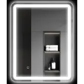 HOMCOM Badspiegel, 60 x 80 cm LED Badezimmerspiegel mit 3 Lichtfarben, IP44