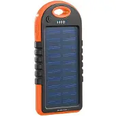 Pearl Solar-Powerbank mit Taschenlampe, 3.000 mAh, 2x USB, 1 A, IPX4