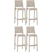 CLP 4er Set Barhocker Ares mit Fußstütze | Farbe schlamm