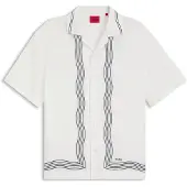 HUGO Oversized-Fit Hemd mit Print und Freizeitkragen Grösse XS