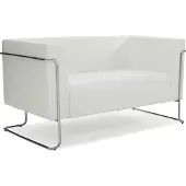 Hjh OFFICE CURACAO | 2-Sitzer - Lounge Sofa Weiß