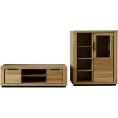 Freiraum Wohnwand >Greno< (2-teilig) in Wildeiche - 275x142x54 (BxHxT)