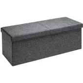 Casaria Sitzbank Dunkelgrau 115x38x38cm mit Klappdeckel
