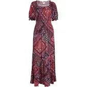Apricot Maxikleid "Maxikleid im Boho Stil" mit Folk-Print