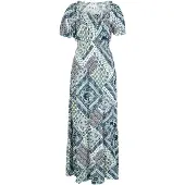 Apricot Maxikleid "Maxikleid im Boho Stil" mit Folk-Print