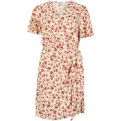 Apricot Minikleid "Minikleid" mit Stoffgürtel, Druck
