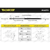 Monroe ML6395 Gasfeder Heckklappendämpfer für HONDA CIVIC IX (FK) 597mm