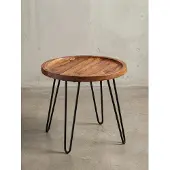 KADIMA DESIGN Couchtisch aus Sheeshamholz, Modernes Design mit Haarnadelbeinen. 45x41x40 cm |
