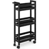 5five Simply Smart Badregal auf Rollen, sehr schmal, 3 Ablagen, 15 cm breit