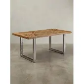 KADIMA DESIGN Rustikaler Mangoholz Esszimmertisch, Metallbeine, stabil, pflegeleicht. 200x100x76 cm |