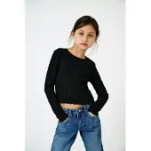 Kids Only Langarmshirt "KOGNELLA L/S O-NECK TOP JRS NOOS" Materialmix