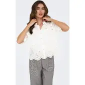 ONLY Spitzenbluse "ONLVALAIS S/S SHIRT WVN NOOS" Baumwolle, loose fit