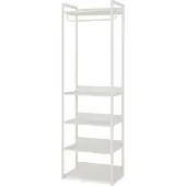 En.casa Standgarderobe Jässaatka mit 5 Ablagen 200x61x40 cm Grau