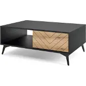 Masseno Couchtisch DIAMANTE 103,5 cm Kaffetisch für Wohnzimmer Sofatisch Wohnzimmertisch Schwarz