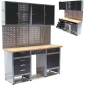 Apex Werkstatt Combi-Set Werkbank 06276 Werkzeugschrank + Werkzeugwand 06278 Lochwand