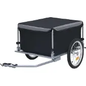 Syfax Fahrradanhänger Schwarz und Grau 65 kg