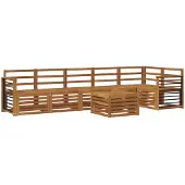 vidaXL Outdoor-Sofagarnitur 7 stk. Natur Polyester