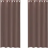 vidaXL Voile Vorhänge mit Ösen 2 Stk. Braun 140x225 cm