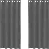 vidaXL Voile Vorhänge mit Ösen 2 Stk. Dunkelgrau 140x245 cm