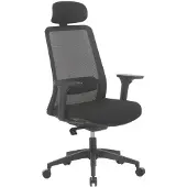 Novel Drehstuhl BJARNE ergonomisch höhenverstellbar drehbar Kopfstütze Netzbezug Schwarz 140 kg B63cm