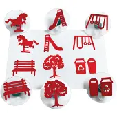 Colorations Stempelset Spielplatz - große Kinderstempel mit Easy Grip