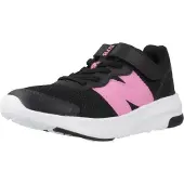 New Balance Unisex für Kinder. PT578V1 578v1 Bungee Lace Schuhe schwarz (32), Wohnung, Schnürsenkel, Klettverschluss, Lässig, Sportlich, Mul