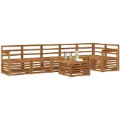 vidaXL Outdoor-Sofagarnitur 7 stk. Natur Polyester