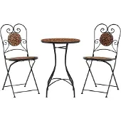 vidaXL Mosaik-Bistro-Set Terrakottarot Eisen und Keramik