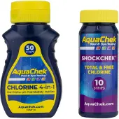 Aquachek Wasserteststreifen ShockChek Set pH Chlor Alkalität Stabilisator