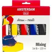 Bruynzeel Amsterdam Standard Series Acrylfarben-Mischset 120 ml, 5-tlg.