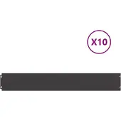 vidaXL Rasenkanten 10 Stk. Schwarz 15x103 cm Kaltgewalzter Stahl