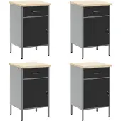 vidaXL Werkbank mit Speicher 10 pcs Schwarz Ingenieure Holz und Stahl