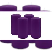 Kopschitz Kerzen 4er Set Stumpenkerzen/Adventskranzkerzen Violett Ø 80 x 150 mm