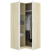 Dmora Luber - Kleiderschrank 2 Türen, 95x204h cm Weiß, Garderobe