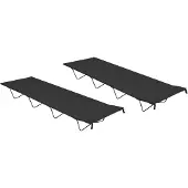 Syfax Campingbetten 2 Stk. 180x60x19 cm Oxford-Gewebe Stahl Schwarz